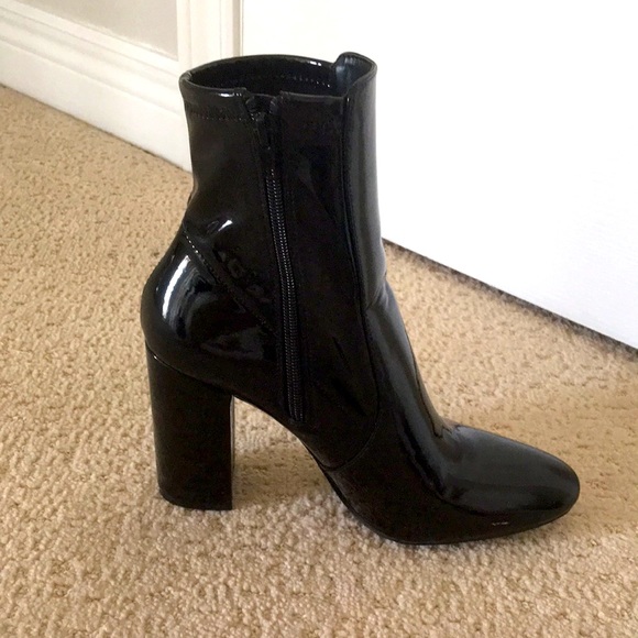 ALDO Black Patent (Faux) Leather Ankle Boots - Picture 4 of 6